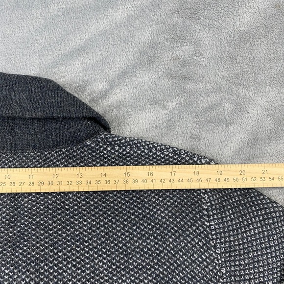 Seduka Sweater Mens XL Lambs wool Blend Shawl Collar Cardigan Elbow Patches Grey - Picture 8 of 11